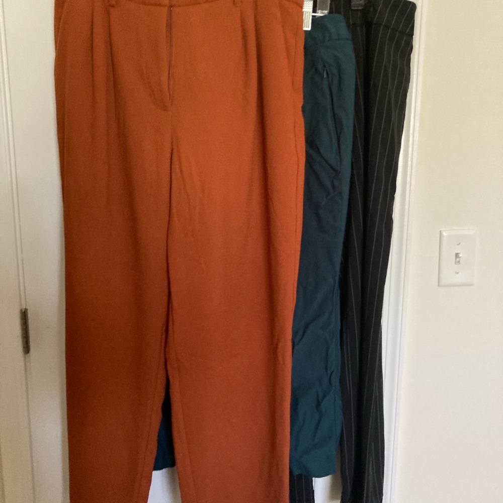 Nine West Orange and Green Tailored Trousers